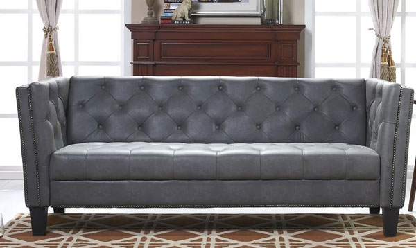 Ghế sofa mini bọc da Pellegrin Chesterfield