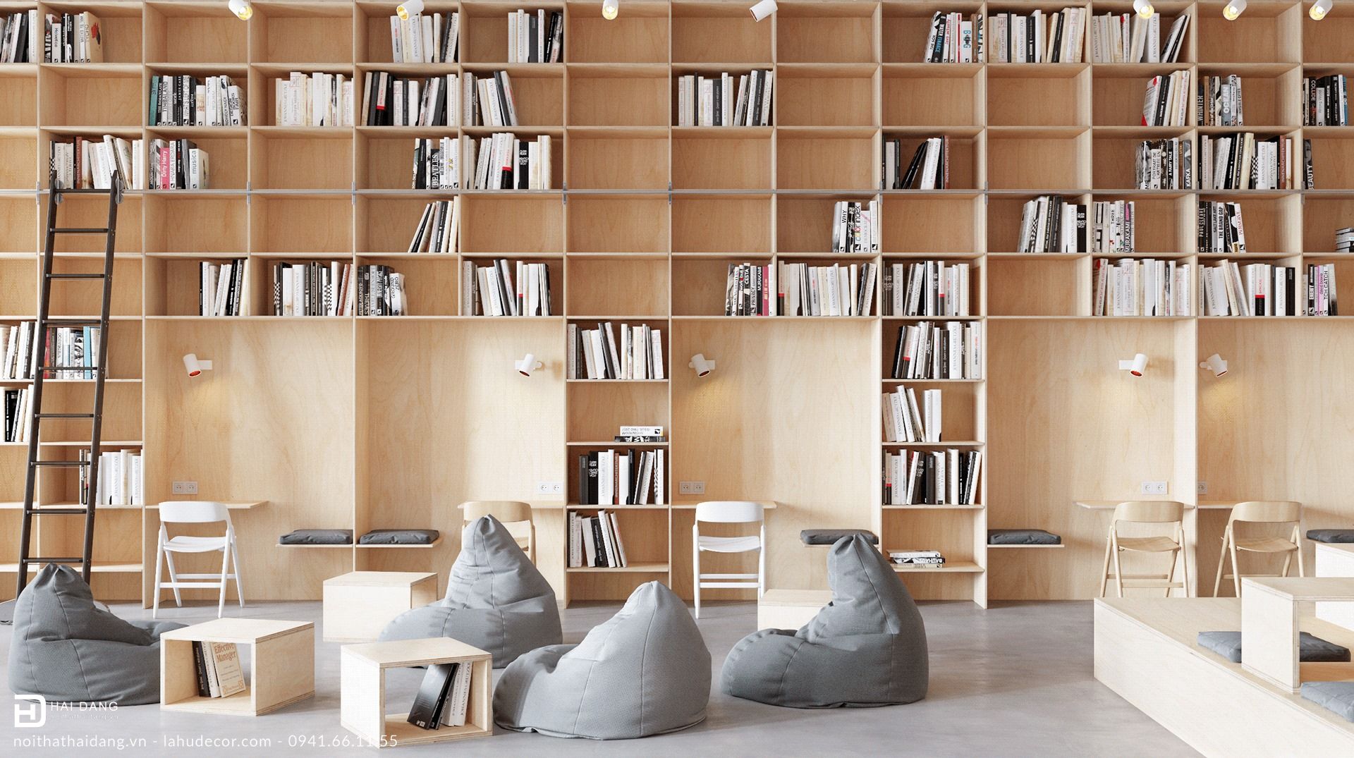 Dự án thiết kế nội thất quán cà phê sách