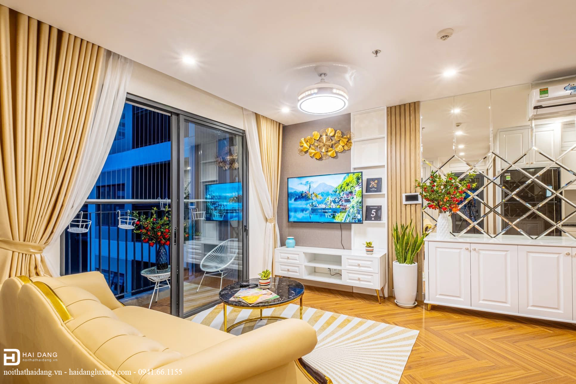 Dự án thiết kế trọn gói nội thất căn hộ chung cư Vinhomes Smart City 2 phòng ngủ